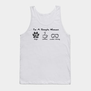 I'm A Simple Woman Dogs Coffee Scuba Diving Tank Top